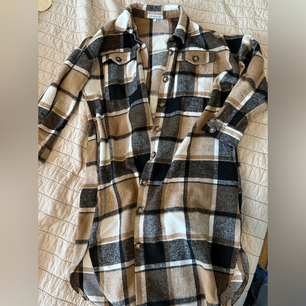 Long flannel jacket/shacket